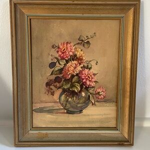Beautiful Signed Antique Floral Painting